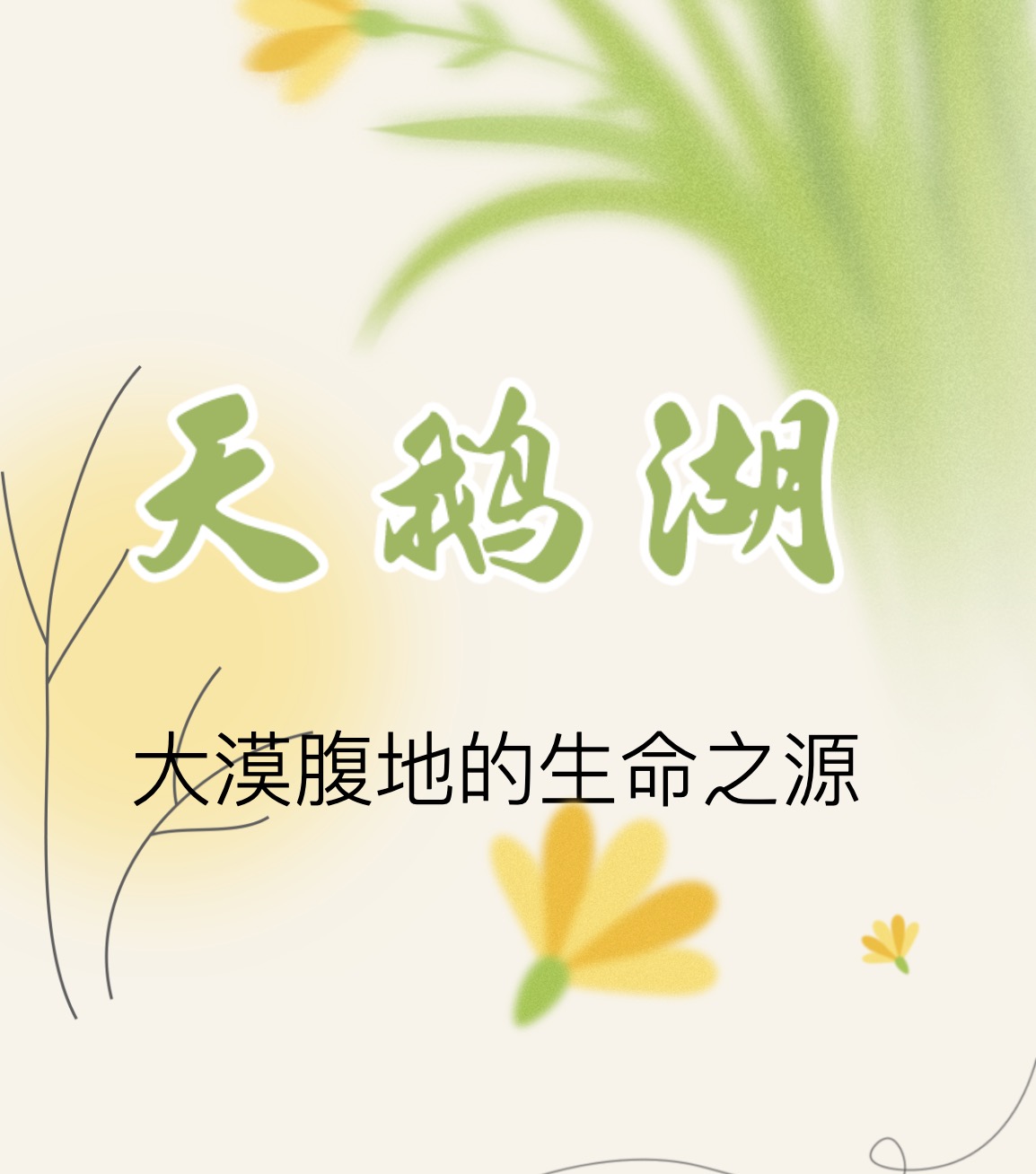 天鹅湖｜大漠腹地的生命之源